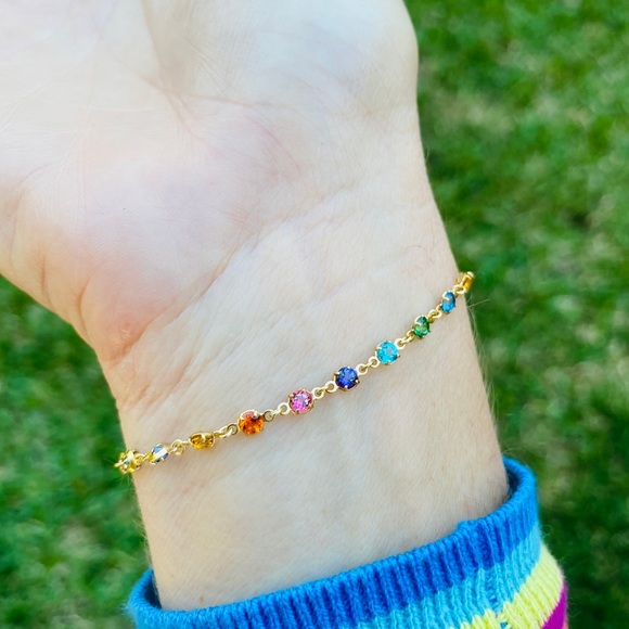 Gucci Running GG 18K Gold Multi-Stone Bracelet NWT - Picture 13 of 16